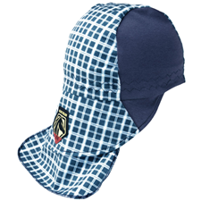 FR Cotton Welding Cap with Hidden Bill Extension, Blue Plaid